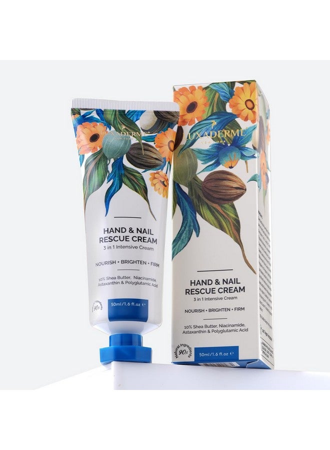 LuxaDerme Hand & Nail Rescue Cream - Nourishes, Brightens, And Firms Dry Hands, 10% Shea Butter, 2% Niacinamide & Astaxanthin, Korean Skincare - 50Ml  - Image 1