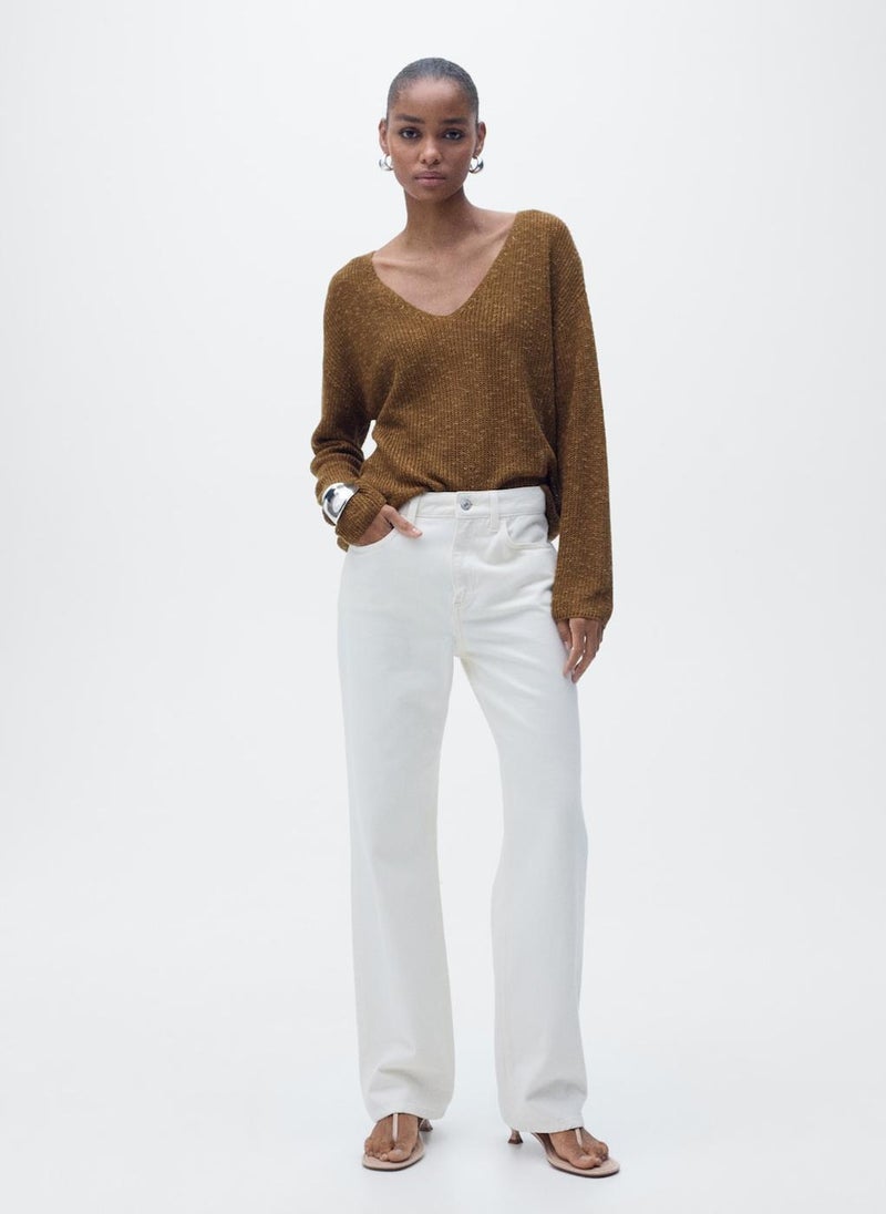 MANGO V-Neck Knit Sweater  - Image 4