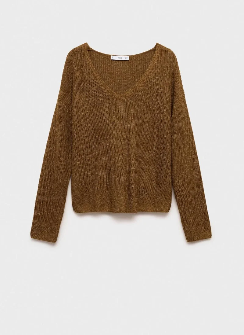 MANGO V-Neck Knit Sweater