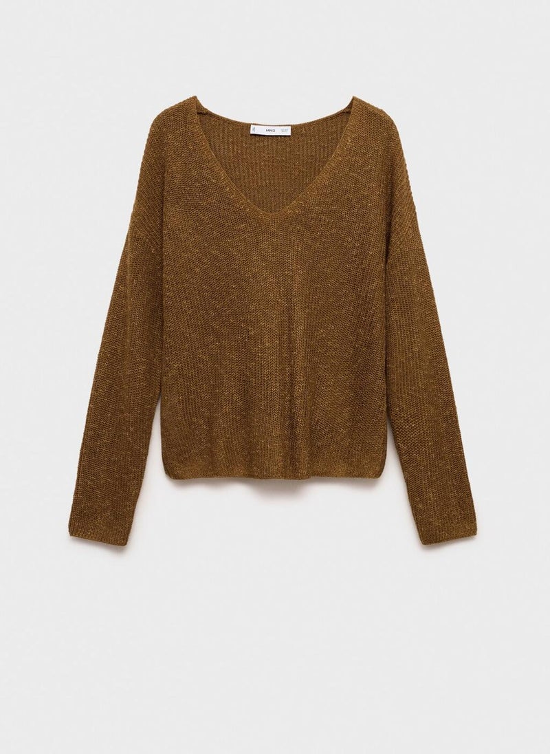 MANGO V-Neck Knit Sweater  - Image 5