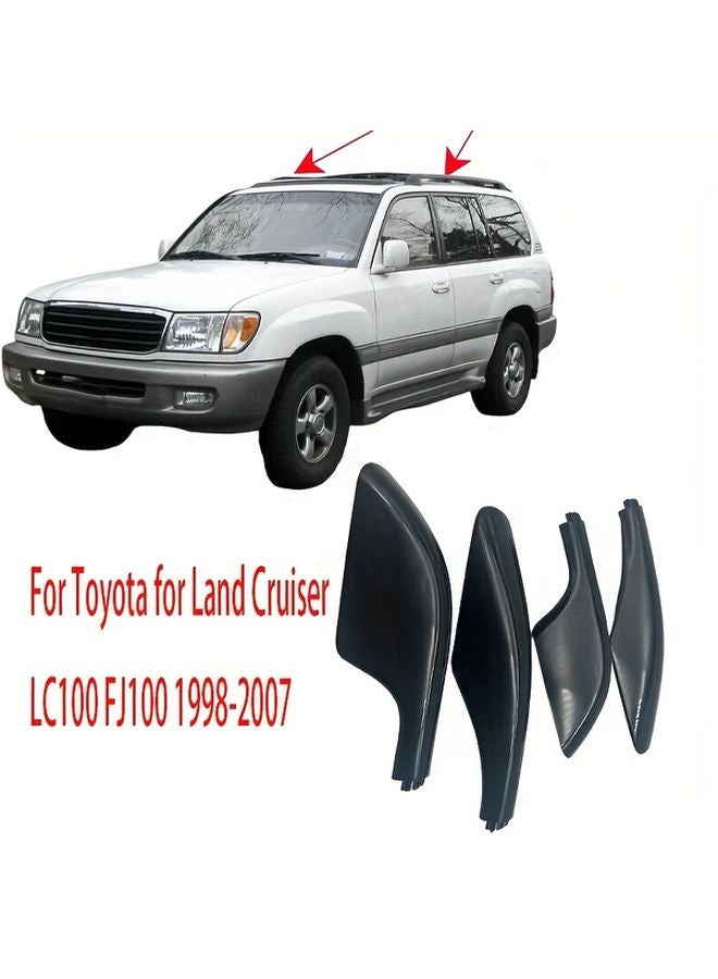 مجموعة من 4 أغطية نهاية سكة الظل بالسقف باللون الأسود لتويوتا لاند كروزر LC100 FJ100 1998-2007 - Image 2