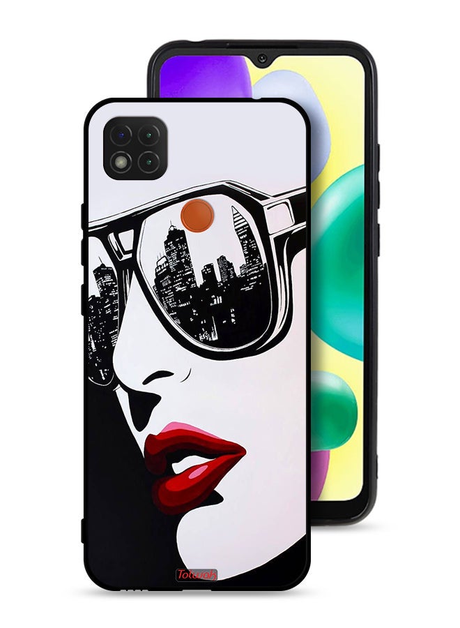 Tolwak Xiaomi Redmi 9C Protective Case Cover Girl Face Abstract Art - Image 1