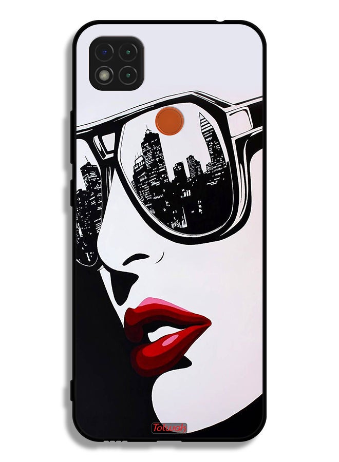 Tolwak Xiaomi Redmi 9C Protective Case Cover Girl Face Abstract Art - Image 2