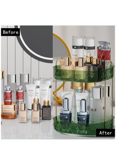 360° Rotating Makeup Organizer With Perfume Holder, Bathroom Organizer For Countertop, Maximizes Storage Space With Stylish Design, Green 2 Tier, Fits Jewelry,Makeup Brushes, Lipsticks - pzsku/ZE6FD02BD9484525A7028Z/45/_/1721115393/76fade08-a811-4e57-8dc0-beb8ceeda59a