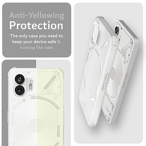 TUDIA SKN Designed for Nothing Phone (2) Case, [Reinforced Corners] Shockproof Anti-Yellowing Slim Grip Semi-Transparent Matte TPU Bumper Drop Protection for Nothing (2) Phone Case - Frosted Clear - Image 4