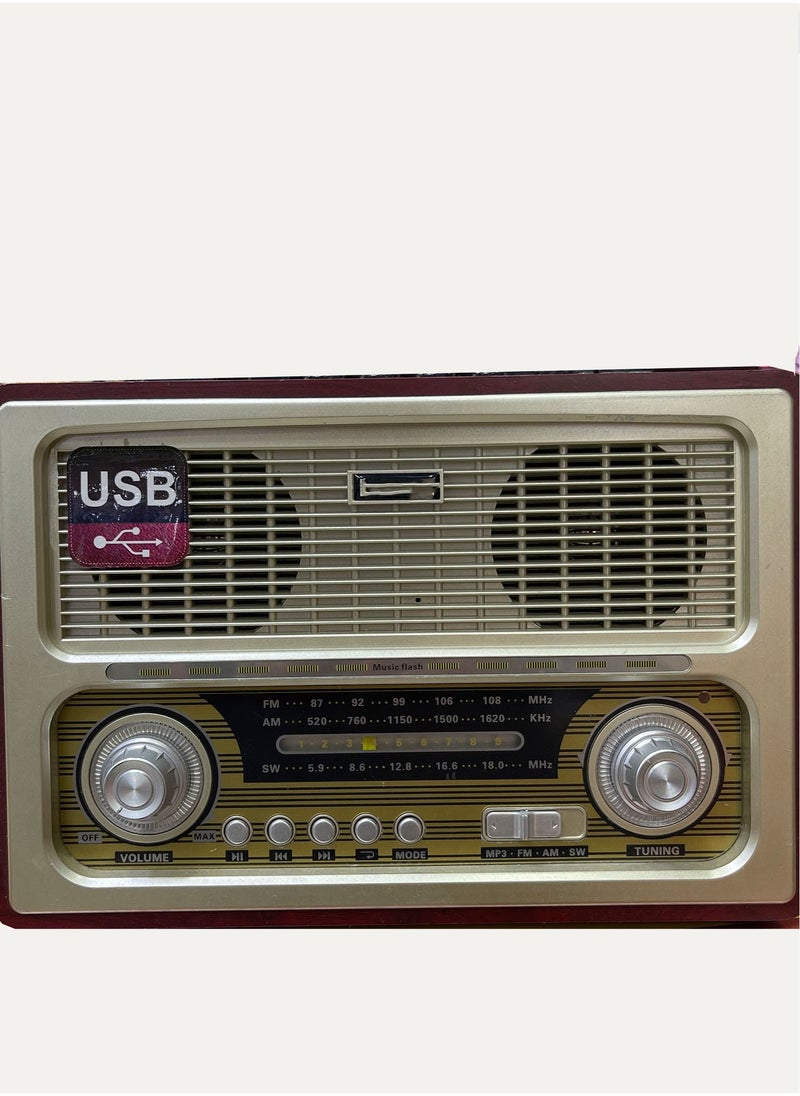 Generic Retro Wireless Bluetooth Speaker with SD Card U Disk FM Radio  - Image 1