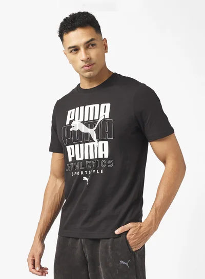PUMA Men's Graphic Stacked Tee