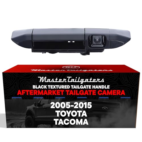 Master Tailgaters Black Tailgate Handle with Backup Camera Replacement for Toyota Tacoma (2005-2015) | IP68 Waterproof | Parking Grid Lines Available | Easy to Install - Image 1