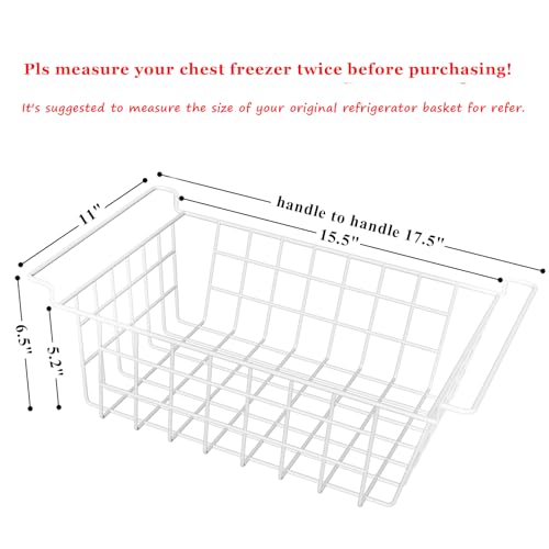 Orgneas 17.5" Chest Freezer Organizer Bins Deep Freezer Basket Storage Rack Bins Metal Wire Baskets Large Size 2Pcs - Image 3