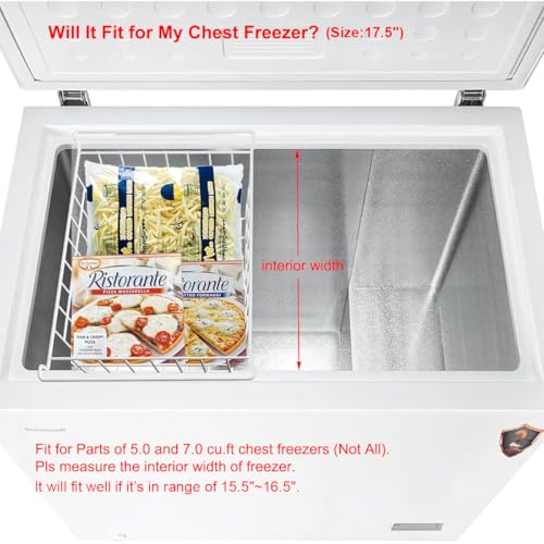 Orgneas 17.5" Chest Freezer Organizer Bins Deep Freezer Basket Storage Rack Bins Metal Wire Baskets Large Size 2Pcs - Image 2