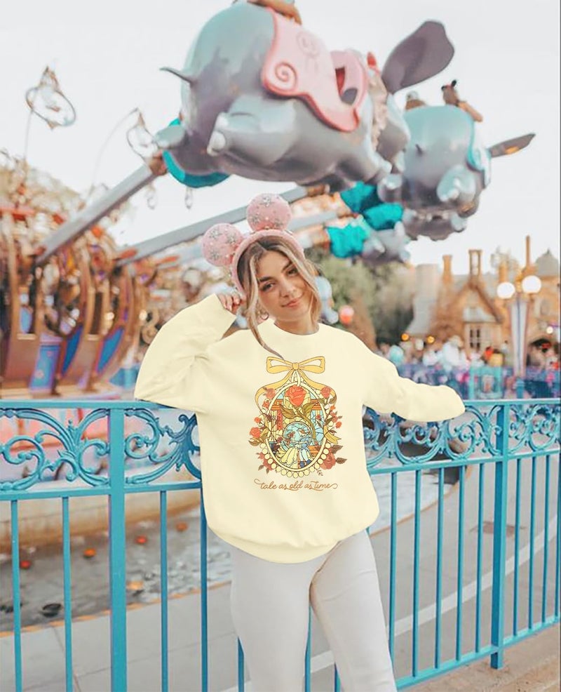 FASHGL Magical Kingdom Sweatshirt for Women Magic Shirt Family Vacation Sweater Cute Castle Graphic Long Sleeve Pullover Tops - Image 4
