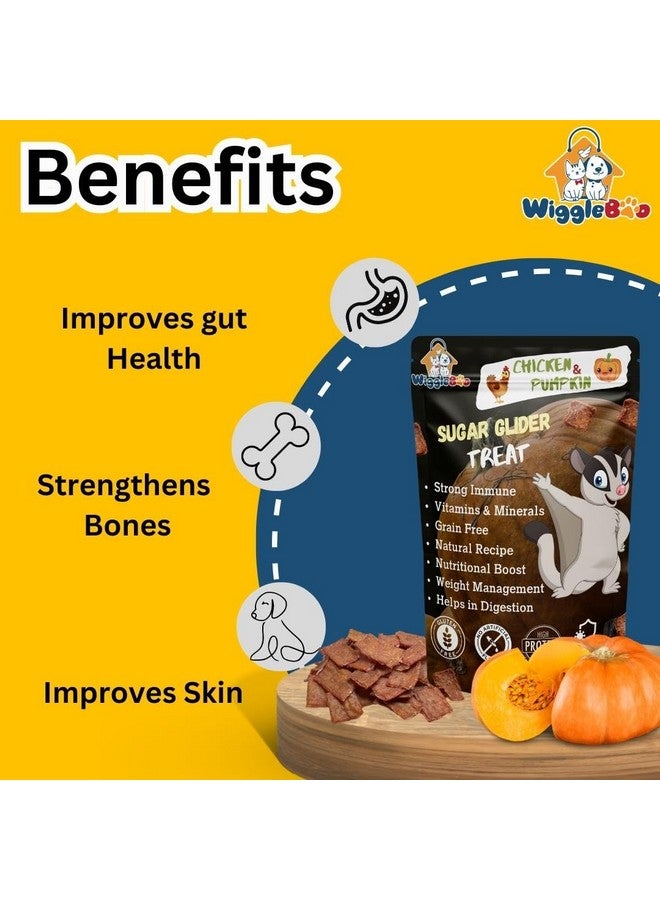 WiggleBoo Chicken & Pumpkin Sugar Glider Treat | Travel Pack | Protein Rich | Natural Detoxifier | Crunchy Food Snack | 30g - Image 5