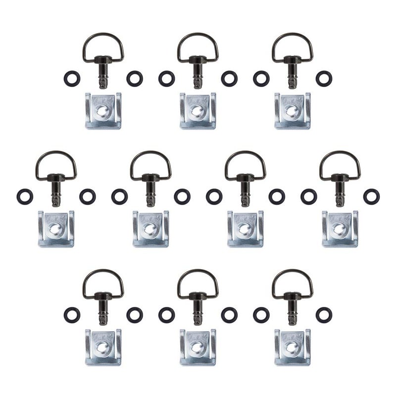 MOTO4U Motorcycle Quick Release Race Fasteners 14 Turn 17mm DRing Length Type C in Black Chrome 10 Pack