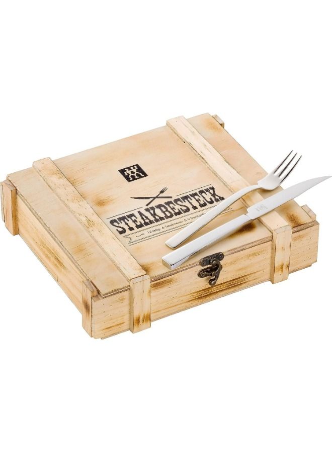 Zwilling Steak Knife and Fork, Stainless Steel, Set of 12  - Image 1