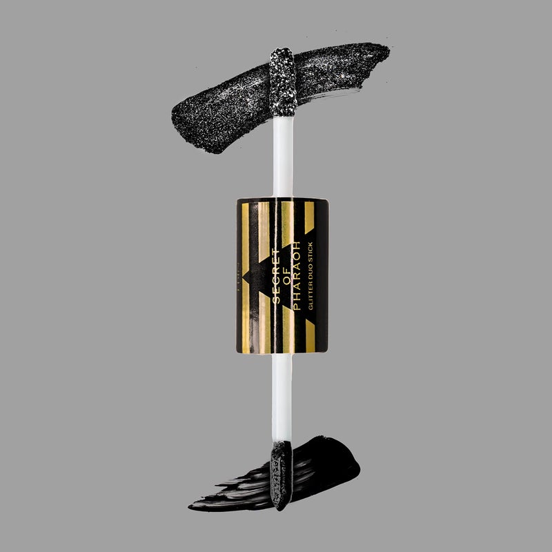EBIN NEW YORK Secret of Pharaoh Glitter Duo Stick Black Goddess | Dual-Ended Primer & Glitter Face Makeup Stick | Creamy Long-Lasting Shimmer Finish | Vegan & Cruelty-Free - Image 1
