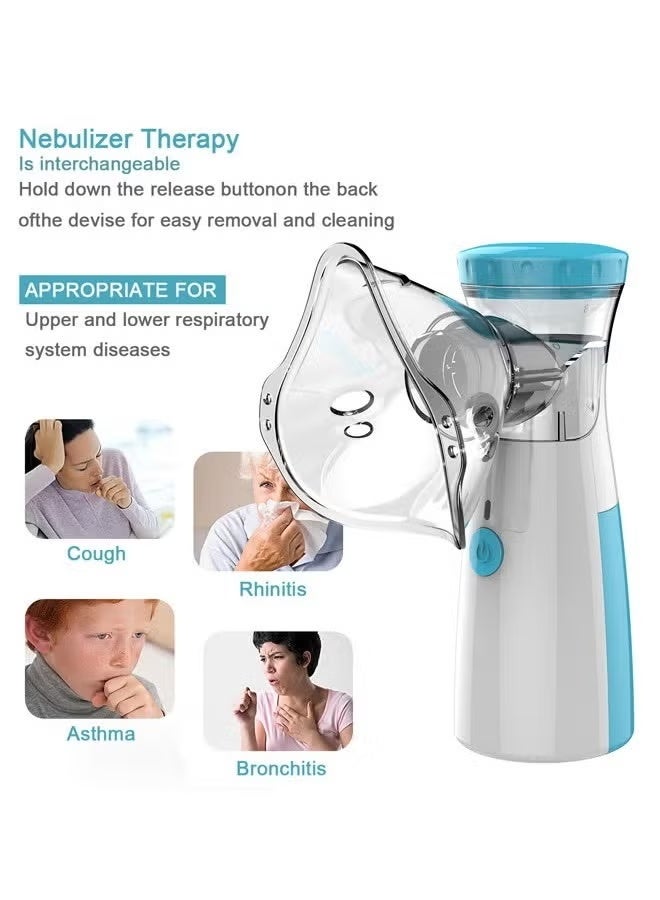 FCB Portable Nebulizer Machine,Mini Vaporizers,USB Rechargeable Handheld Mesh Inhaler,Two Ways To Use For Adults And Children With Breathing Problems, For Home Office Outdoor - Image 2