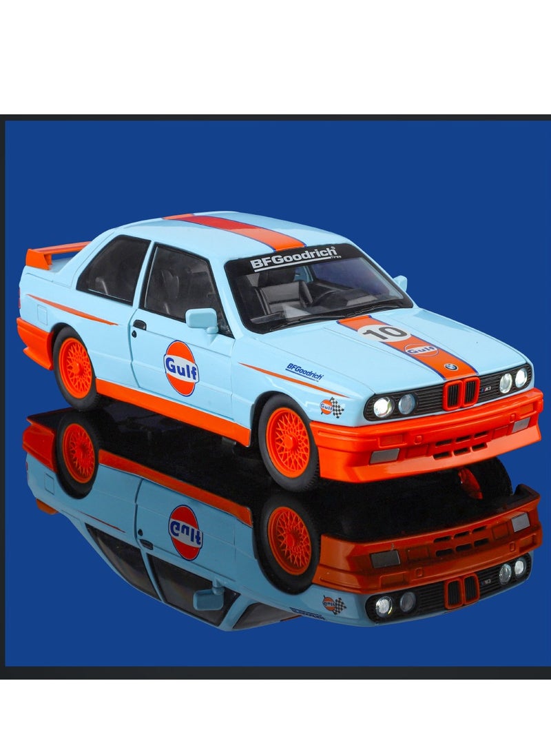 for 1/24 M3 Brushed Version Alloy Model Car Sound and Light Feedback Toy Gift Ornament(Blue) - Image 2