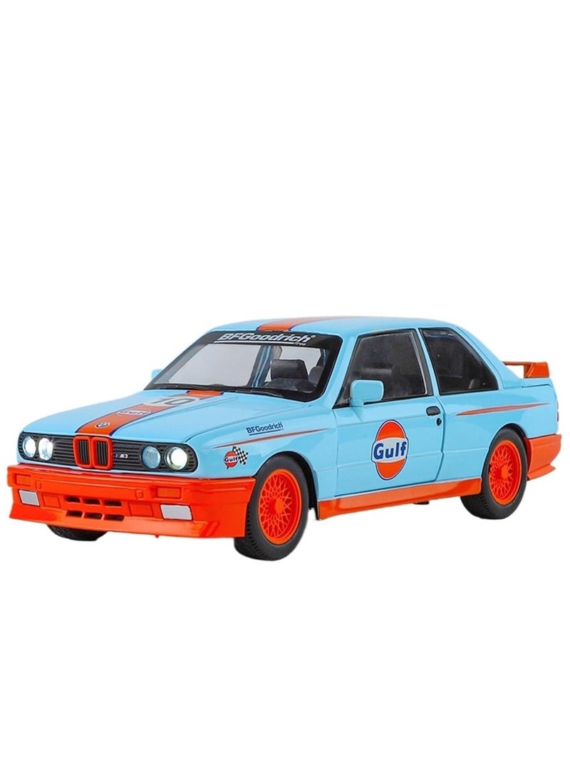for 1/24 M3 Brushed Version Alloy Model Car Sound and Light Feedback Toy Gift Ornament(Blue) - Image 1