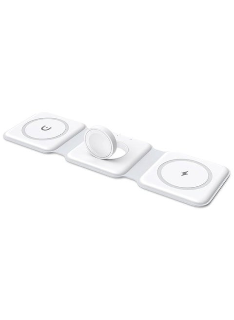 3 in 1 Foldable Wireless Charger, Ankilo Magsafe Charger Charging Station for Multple Devices,Travel Charger for iPhone 15/14/13/12 Series, iWatch, AirPods Pro(Adapter not Included)