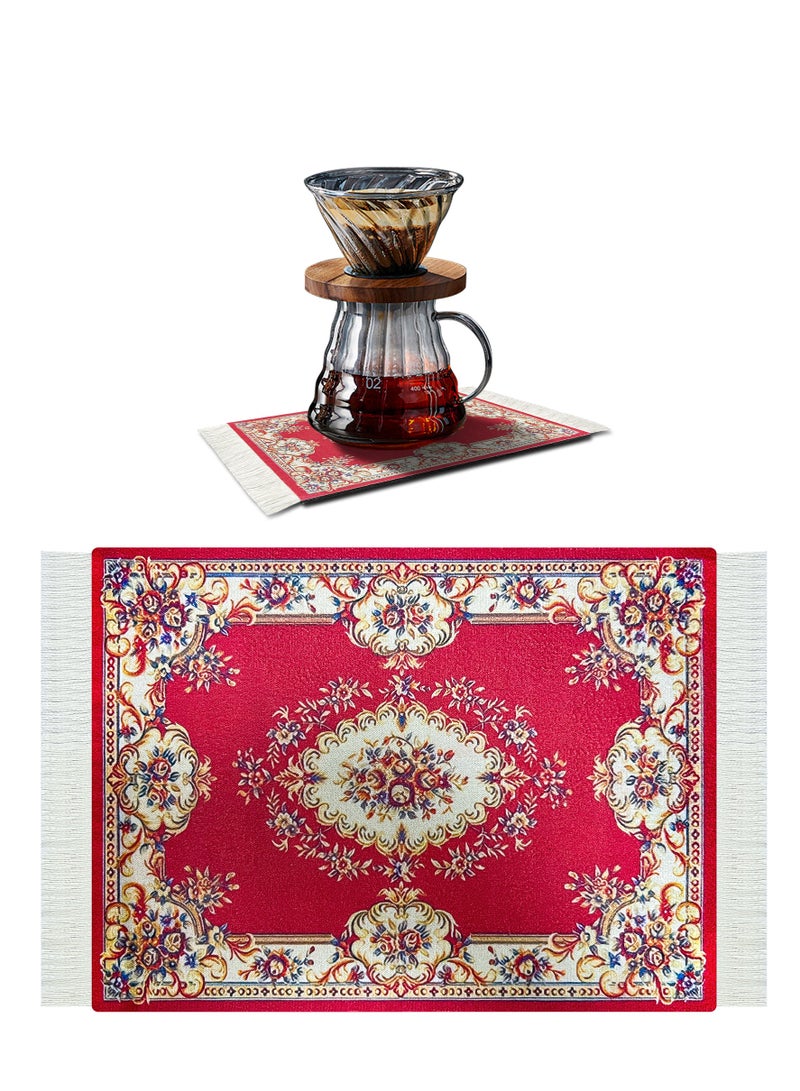 Captaintech 1pcs Coffee Mat Coffee Cup Mat Coffee Mug Mat Table Mat Mouse Pad Paitianle Mouse Pads for Wireless Mouse Oriental Carpet Mouse Mat Computer Mousepad for Table Decor - Image 1