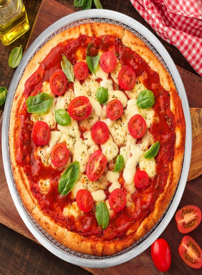 Tosnail 2 Pack 12 Inches Seamless Aluminum Pizza Screen Pizza Pan with Holes Pizza Mesh - Image 5