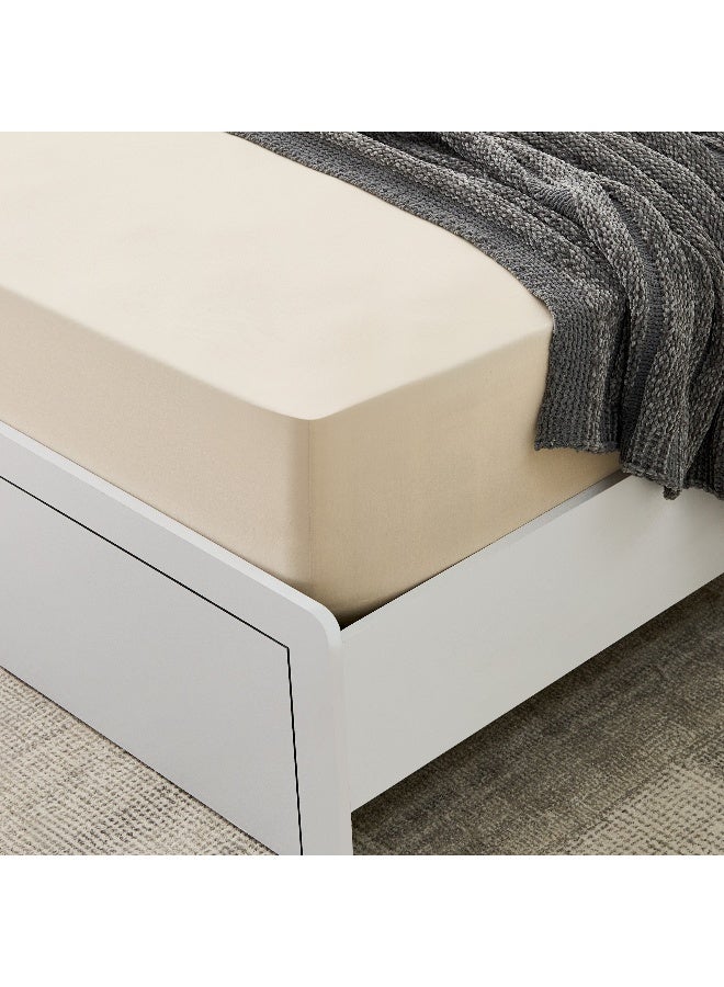 Home Box Essential Cotton Queen Fitted Sheet 150 x 200 x 36 cm - Image 1