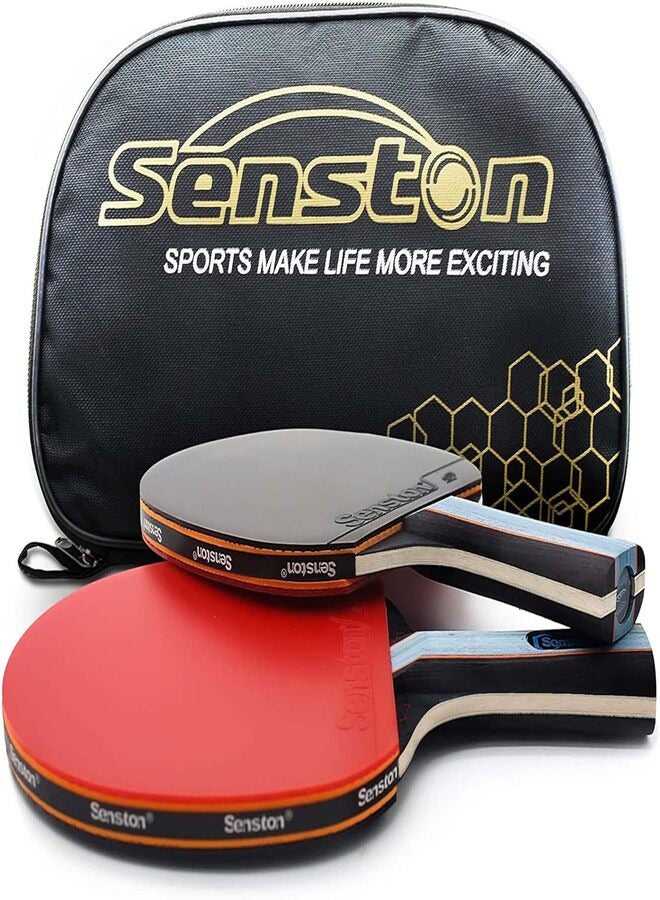 Senston (2-bats) - ITTF Table Tennis Racket Bat Set, Pingpong Paddle with 2 Bats(Shake Hands Grips)