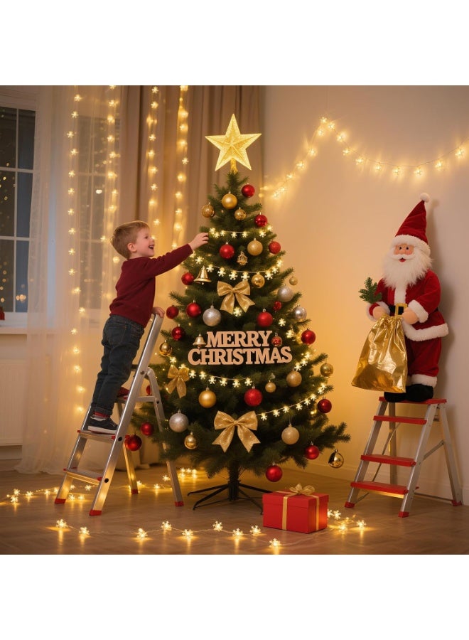 general 17FT 30 LED Snowflake Mini Twinkle Lights, Rechargeable Battery Operated, 8 Modes & Timer for Bedroom Patio Xmas Tree, Warm White - Image 4