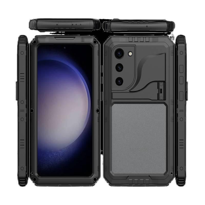 غطاء واقي | حماية من السقوط | حامل قابل للطي | أسود | مقاوم للصدمات لـ Samsung Galaxy S23 Ultra - Image 1