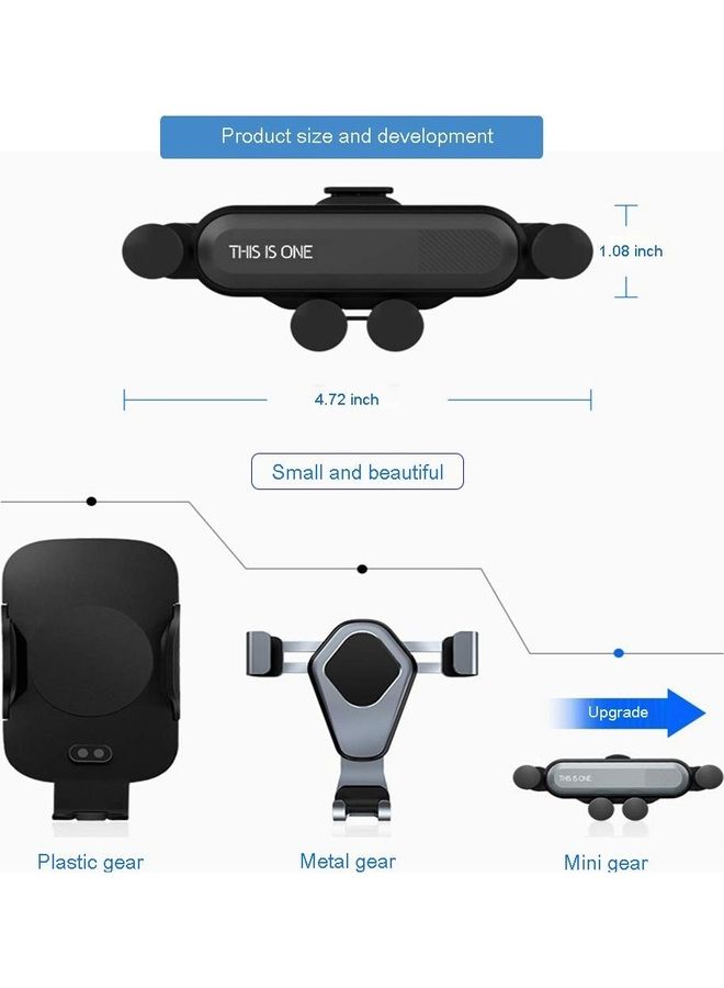 MARGOUN 360 Degree Rotatable Gravity Phone Holder For Mobile Phones With Widths From 67 To 86mm Model F1908 Black - Image 3