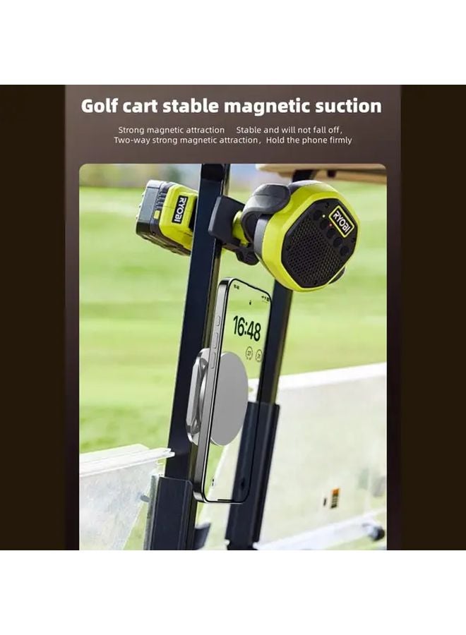 Black Magnetic Phone Holder Adjustable Arm For Gym Golf Sturdy Metal - Image 4