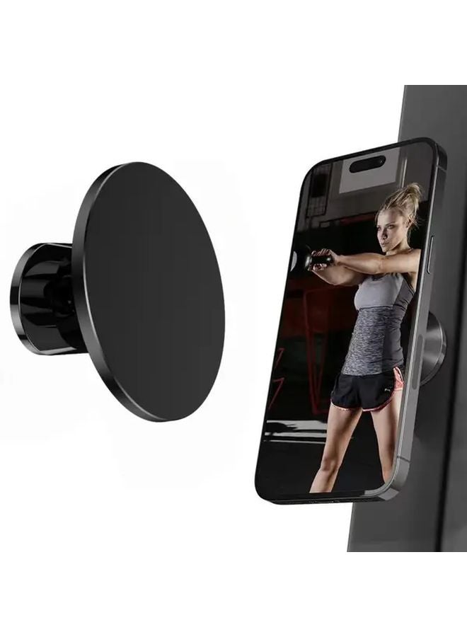 Black Magnetic Phone Holder Adjustable Arm For Gym Golf Sturdy Metal - Image 1