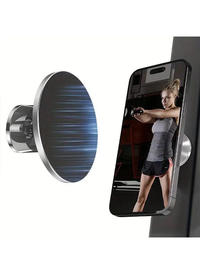 Black Magnetic Phone Holder Adjustable Arm For Gym Golf Sturdy Metal - Image 2