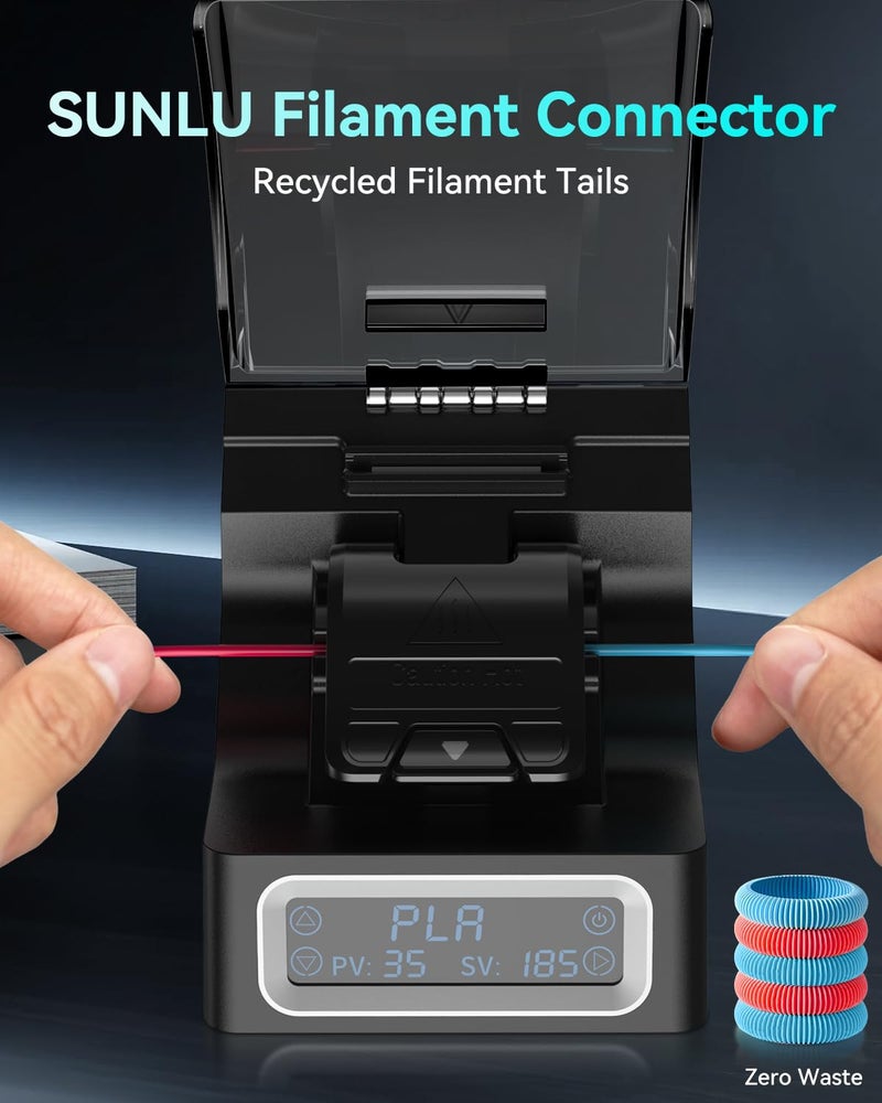 SUNLU Official Filament Connector, Fast Heating Filament Splicer for 3D Printer Filament 1.75mm, Up to 240Â°C, Compatible with PLA PETG TPU ABS PA Nylon, Easy to Use, Pack with 200PCS PTFE Sleeve - Image 2