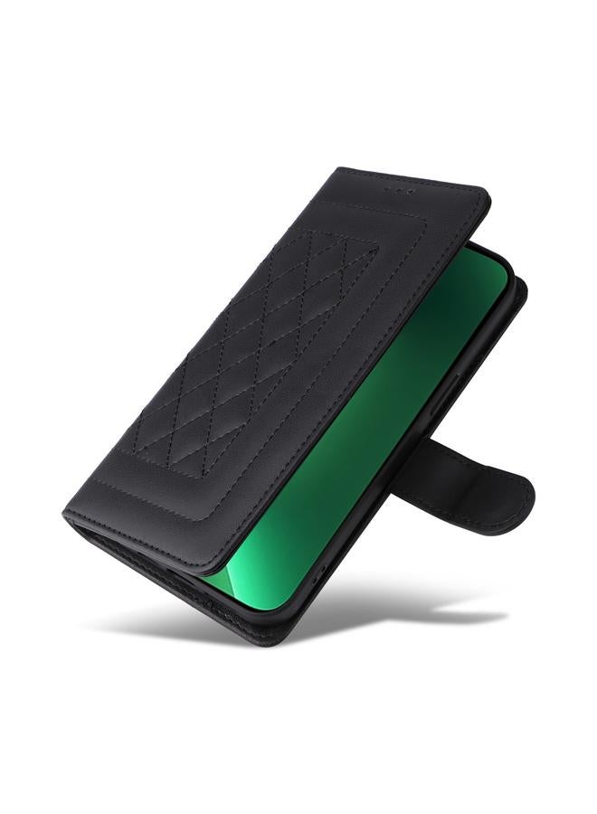 S-TOP Case For iPhone 13 Pro Diamond Lattice Leather Flip Phone Case - Image 5