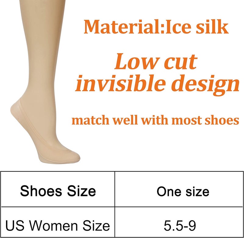 Double Couple 8 Pairs No Show Socks Women Low Cut Socks for Flats Non Slip Thin Liner Socks - Image 2
