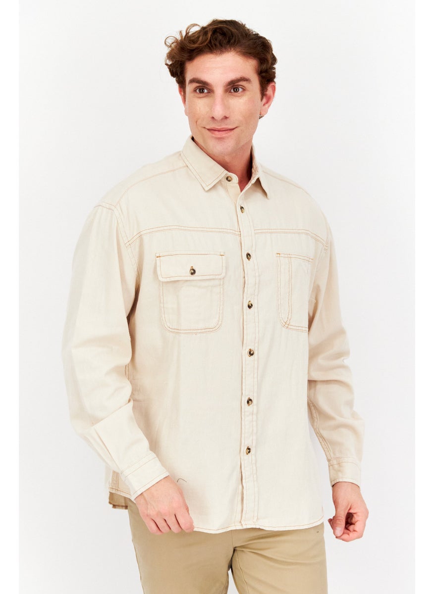 Men Oversized Solid Denim Casual Shirt, Off White - pzsku/ZE6FDE6570982E48D1FE0Z/45/_/1737641901/9bf8ae6f-85bf-404b-b4b9-c97f5e37b587