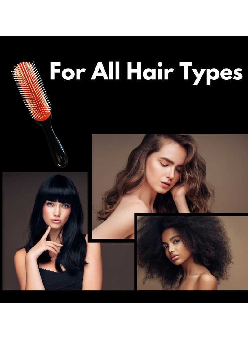 ADAK - Adak Hair Brush for Women Men, Curly Wet or Dry Hair. 9 Row Brush for Detangling, Separating, Shaping - Image 1