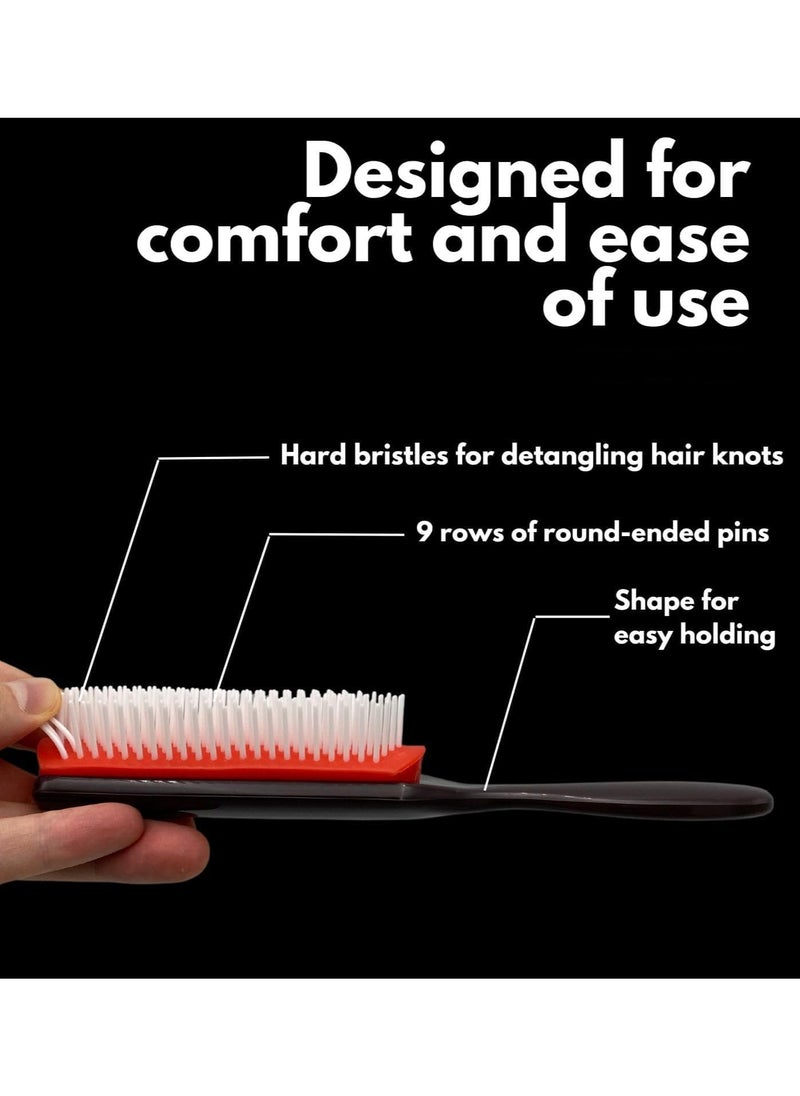ADAK - Adak Hair Brush for Women Men, Curly Wet or Dry Hair. 9 Row Brush for Detangling, Separating, Shaping - Image 1