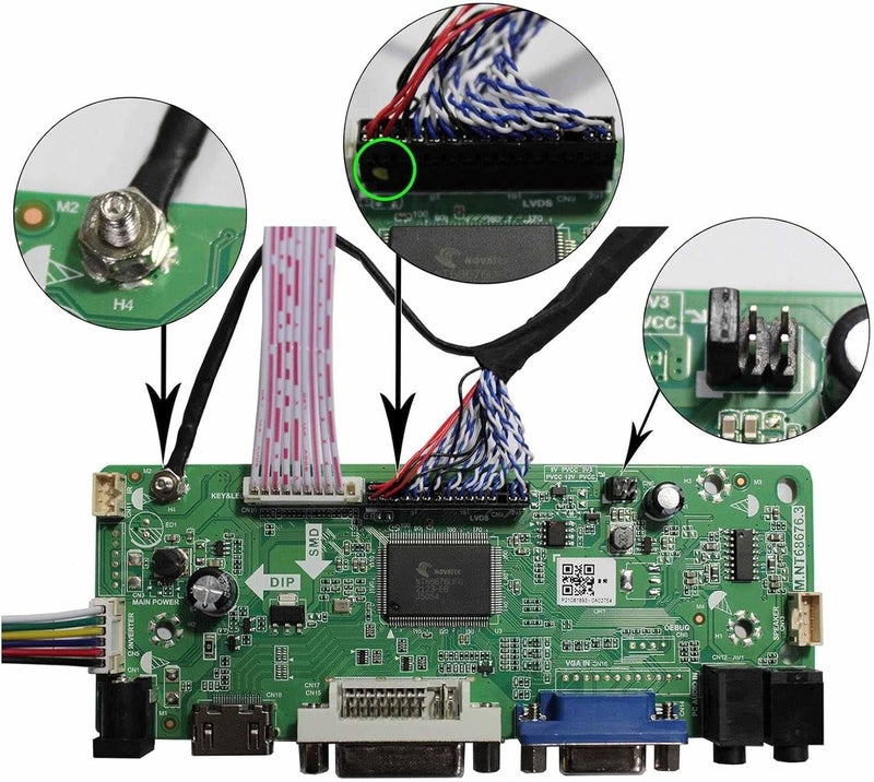 VSDISPLAY DVI VGA Audio LCD Controller Board for 17" 17 inch M170ETN01 1 WYD170SKD 01 LVDS 30 PIN LCD Display, for Mod Machine (m170etn011 m170etn01.1 M170QGBN30-01B CD170A54-01) - Image 4
