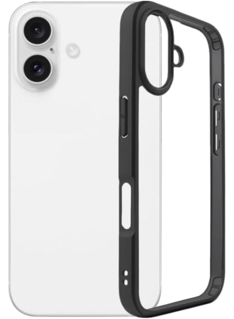 جراب لموبايل ايفون 16 6.1 بوصة، جراب شفاف كريستالي [لا يصفر] [حماية من السقوط من الدرجة العسكرية] حافظة واقية مضادة للصدمات غطاء رفيع شفاف (اسود)