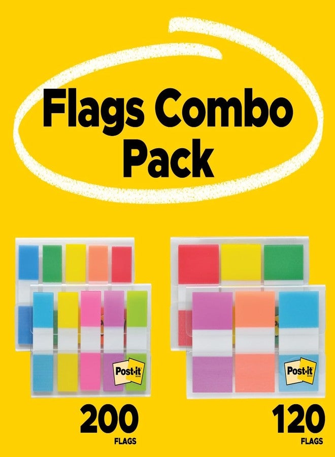 Post-it Flags Combo Pack, 4 On-The-Go Dispensers/Pack, 120 .94 in Wide and 200 .47 in Wide Flags, Assorted Colors (683-XL1) - Image 2