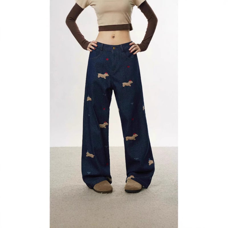 Unisex Classic Denim Jeans Loose Fit Daily Outdoor Wear - Image 2