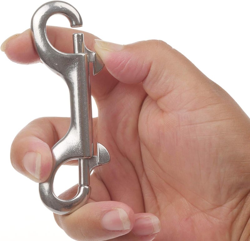 Timsec Double Ended Bolt Snap Hooks, 3-1/2 Inch Marine Grade Double End Scuba Diving Clips, 316 Stainless Steel Trigger Chain Clip, for Water Bucket Pet Feed Bucket Agricultural Equine Dog Leash, 2Packs - Image 4
