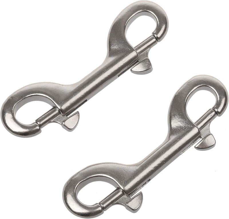 Timsec Double Ended Bolt Snap Hooks, 3-1/2 Inch Marine Grade Double End Scuba Diving Clips, 316 Stainless Steel Trigger Chain Clip, for Water Bucket Pet Feed Bucket Agricultural Equine Dog Leash, 2Packs - Image 5