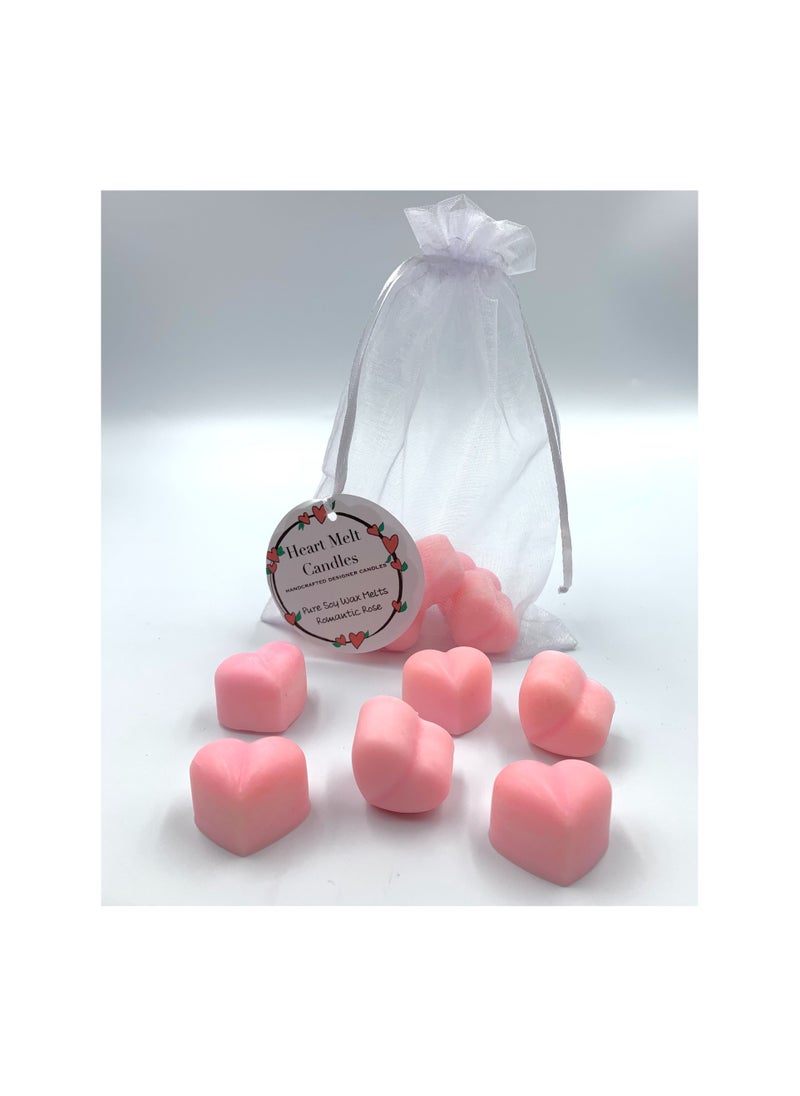 Heart Melt Candles - Pure Soy Wax Melts Romantic Rose Scented 6-Pieces 60gm - Image 1