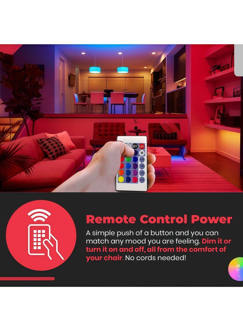 Lurette 5W E27 RGBW Light Bulbs, 16 Colors Changing Dimmable Multicolor LED Light,  with IR Remote Control for Home Decoration, Bar Party & Mood Lighting - Image 4