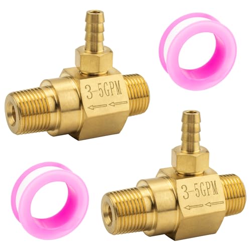 Apopip Down Stream Injector 2 Pack for Pressure Washer 100775 High Draw Fixed Chemical Injector, 3-5 GPM, 4500 PSI - Image 1
