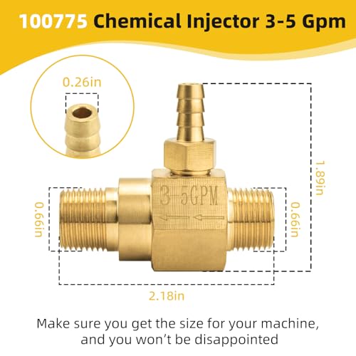 Apopip Down Stream Injector 2 Pack for Pressure Washer 100775 High Draw Fixed Chemical Injector, 3-5 GPM, 4500 PSI - Image 2