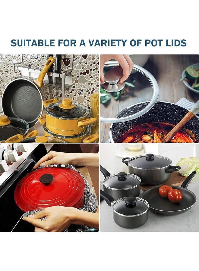 4Pcs Universal Pot Lid Top Replacement Knob, Silicone Glass Saucepan Casserole Kettle Cover Knobs, Kitchen Cookware Universal Replacement Pan Lid Holding Handle  - Image 5